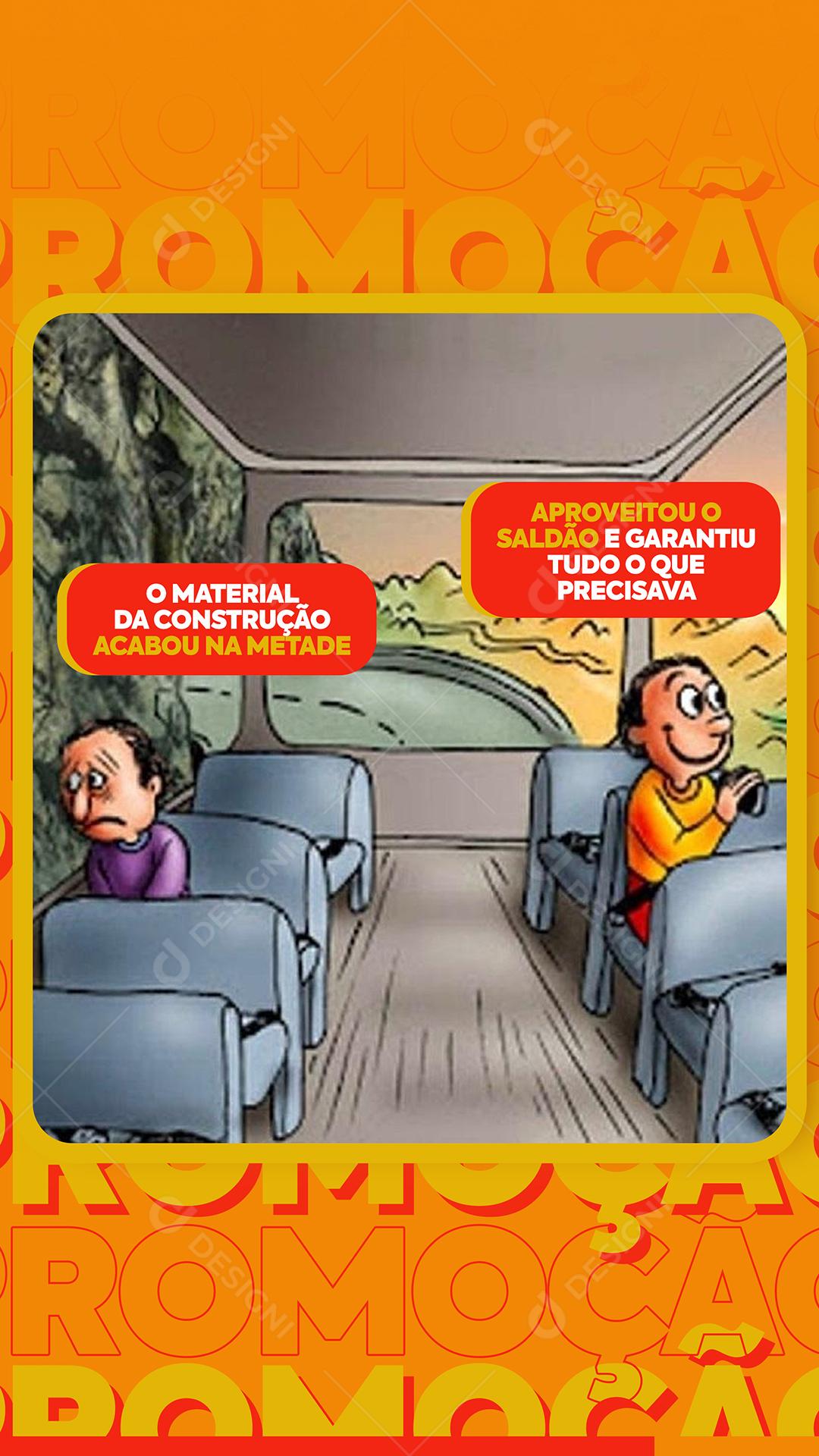 Social Media Promoção O Material Da Construção PSD Editável