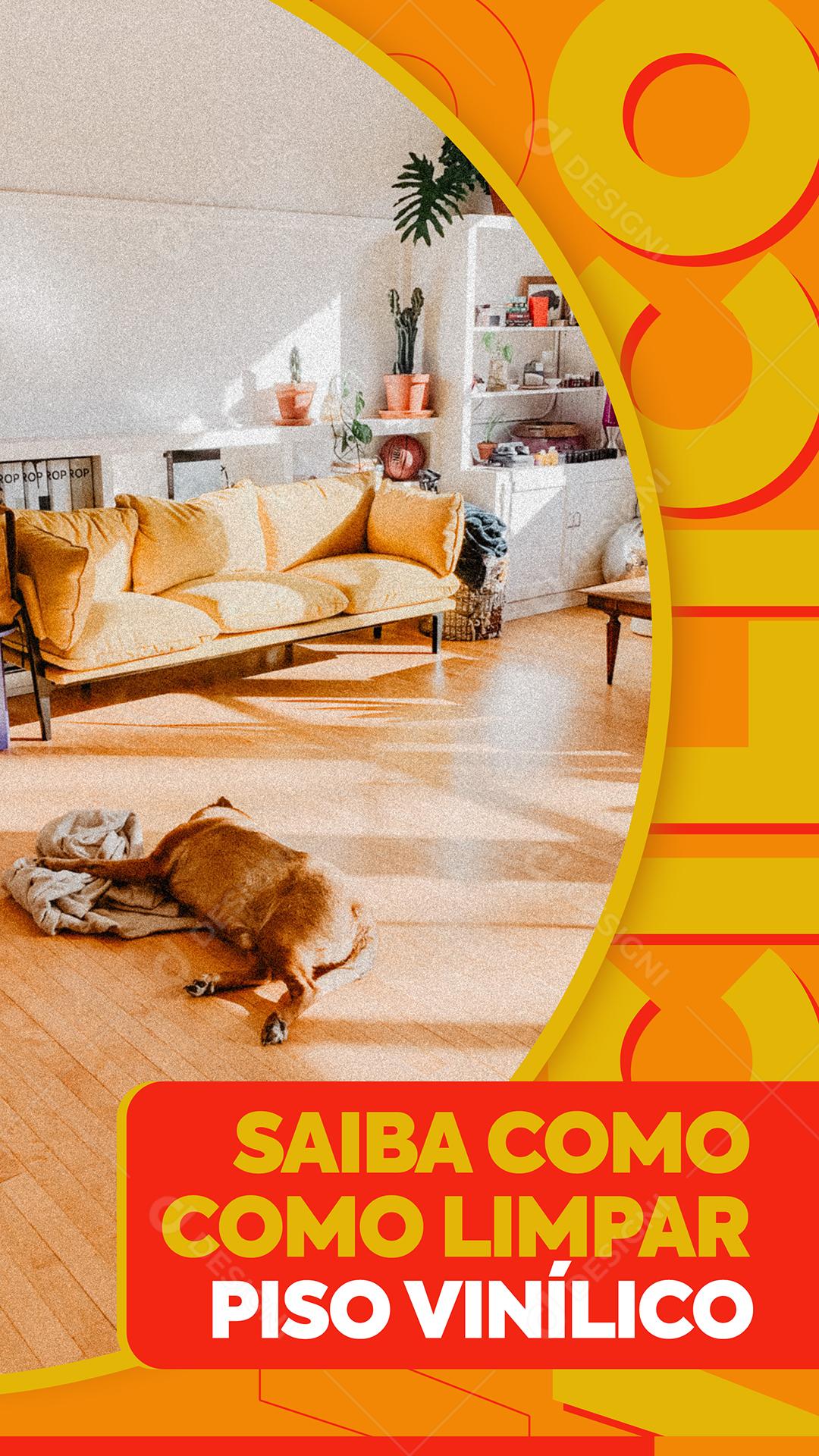 Social Media Saiba Como Limpar Piso Vinílico Construção PSD Editável