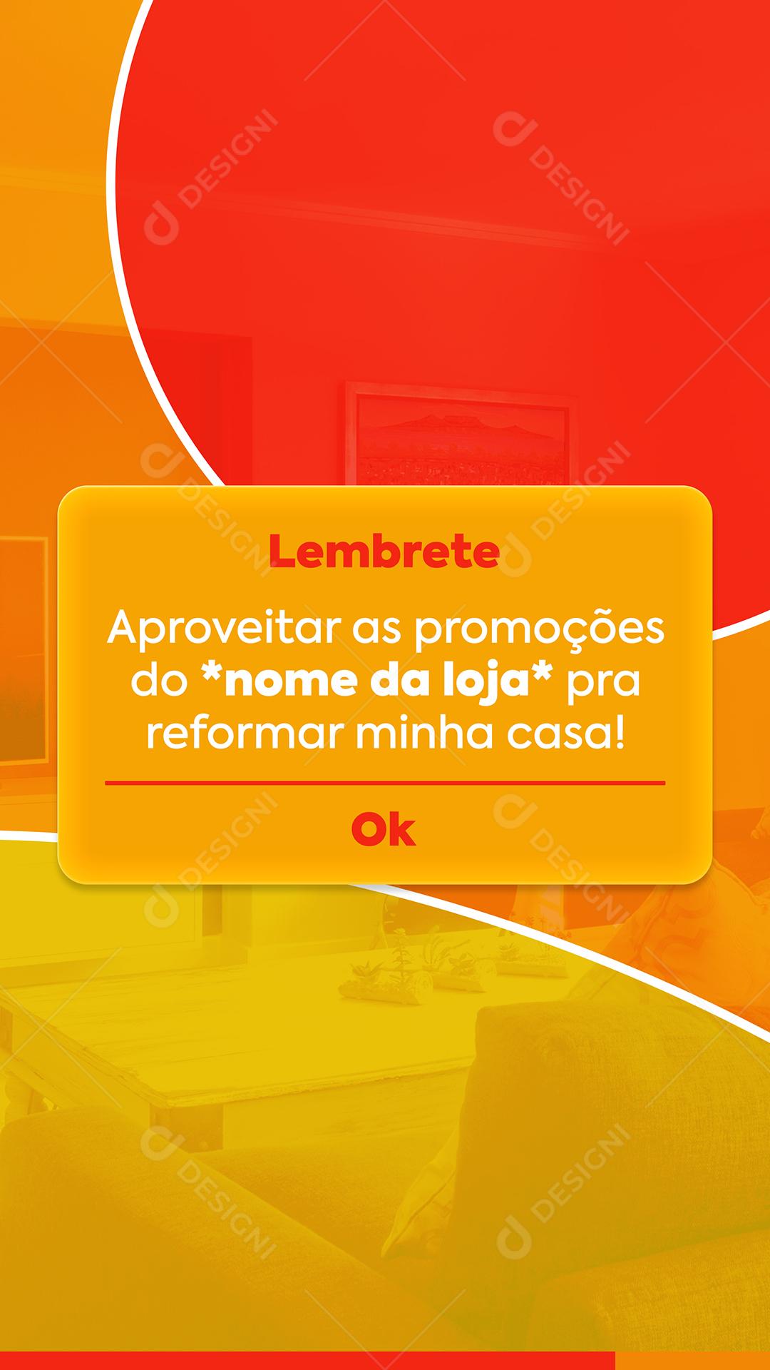 Social Media lembrete Aproveitar As Promoções Construção PSD Editável