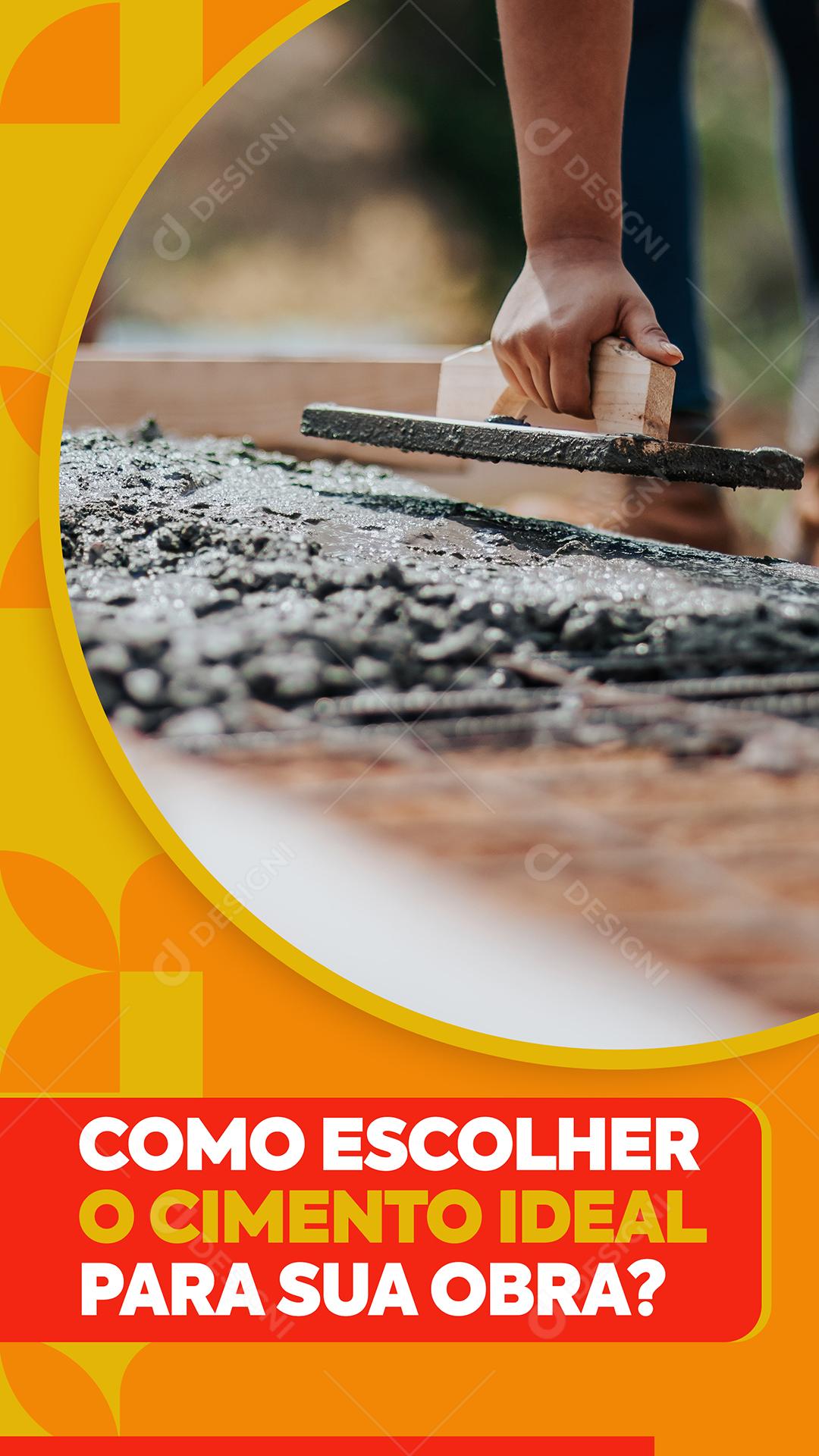 Social Media Como Escolher O Cimento Ideal Para Sua Obra Construção PSD Editável