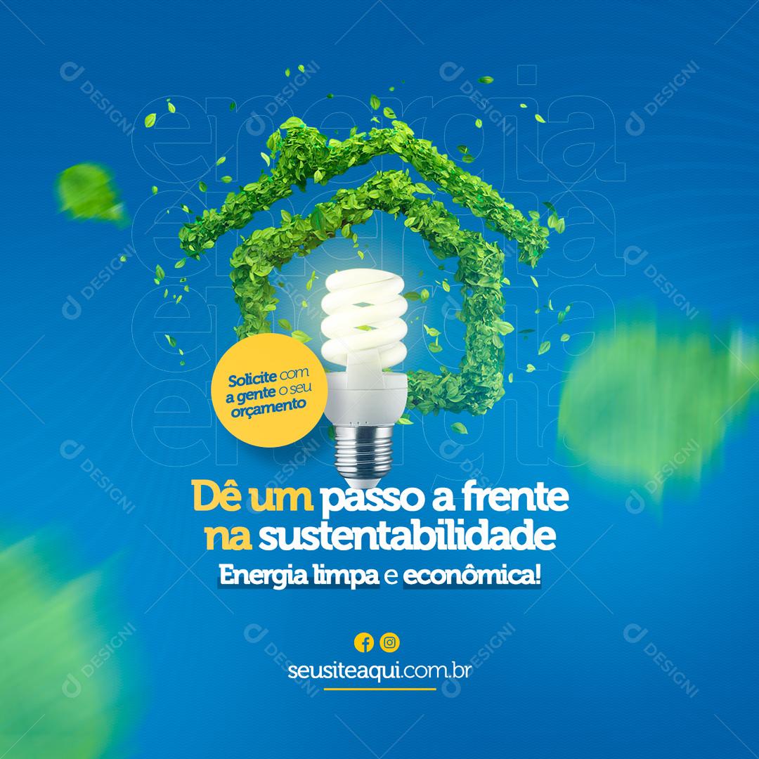 Social Media Dê Um Passo a Frente Na Sustentabilidade Energia Solar PSD Editável