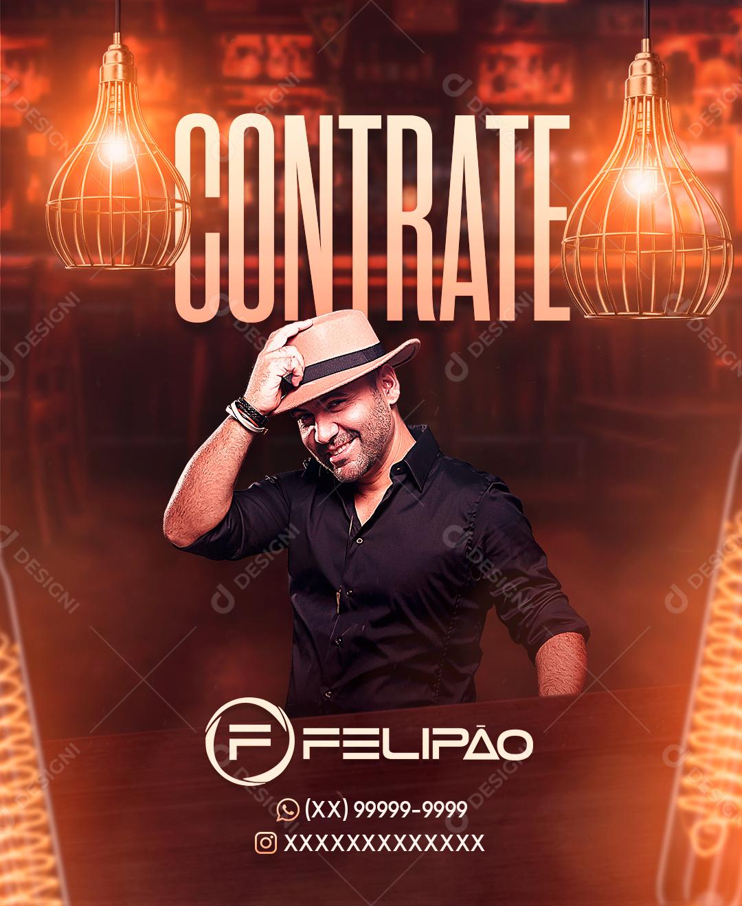 Social Media Contrate Felipão Flyers PSD Editável