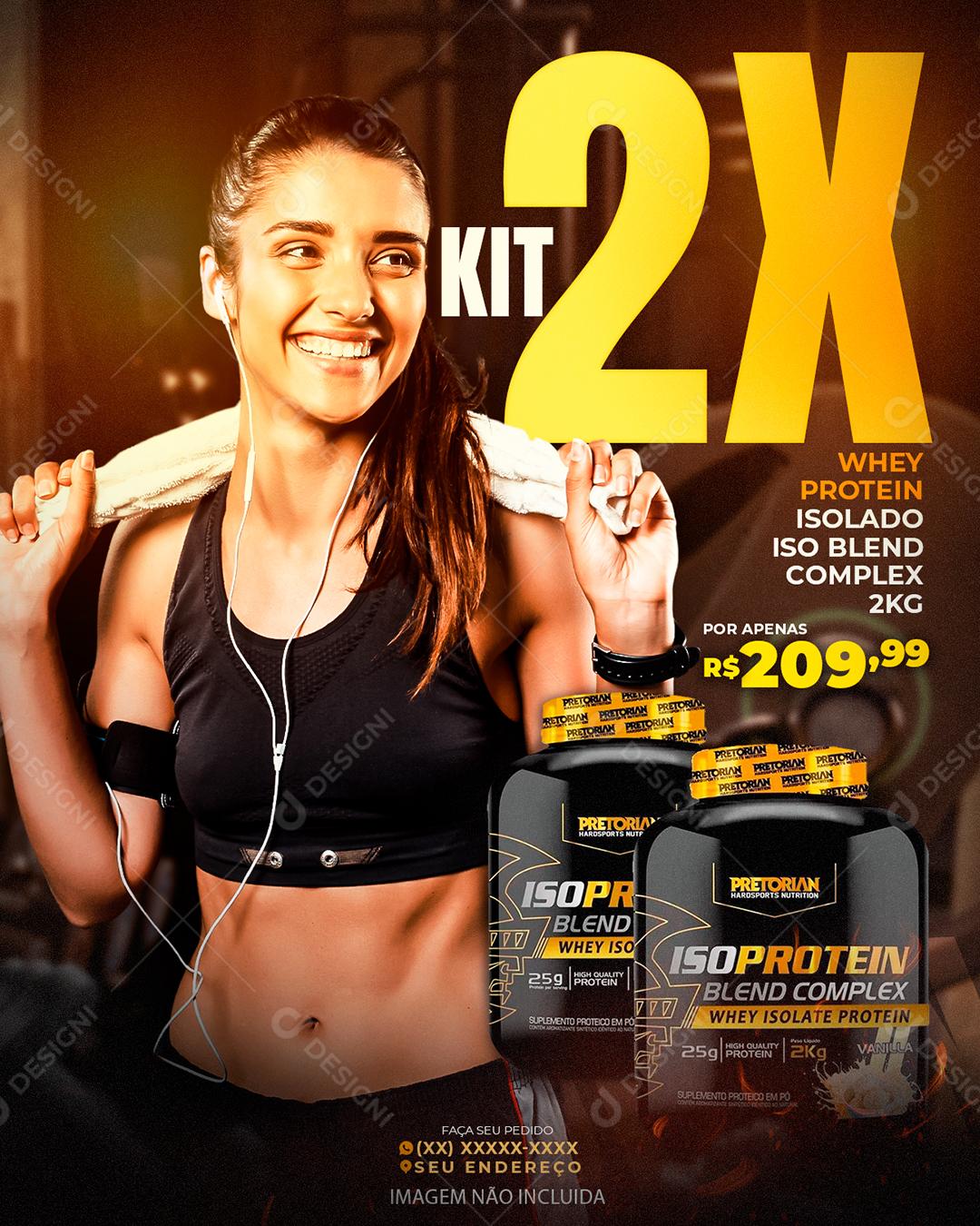 Social Media Kit 2x Whey Protein Academia PSD Editável