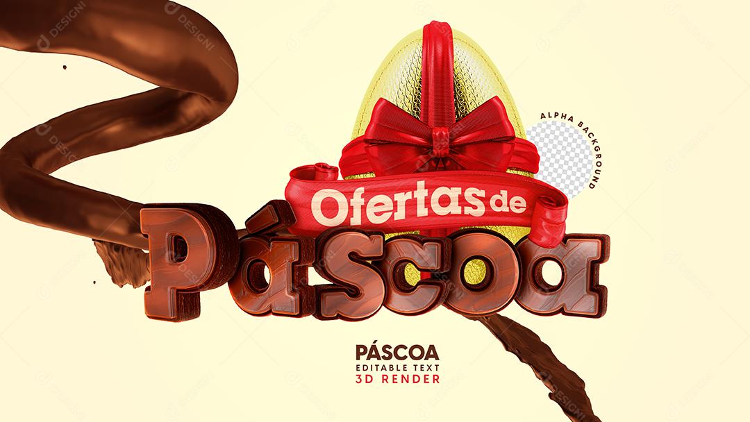 Selo 3D Ofertas De Páscoa Para Composição PSD