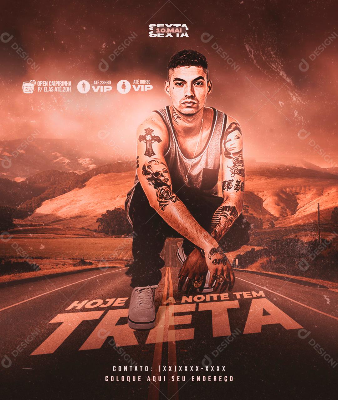 Social Media Hoje Anoite Tem Treta Flyers PSD Editável