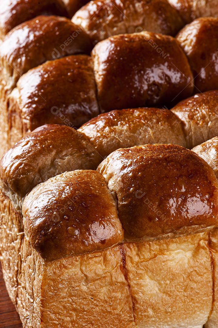 Deliciosos pães de brioche. Foto de perto.