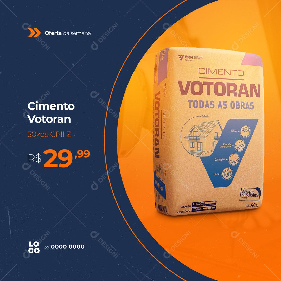 Post Lojas De Materiais De Construção Cimento Votoran Social Media PSD Editável