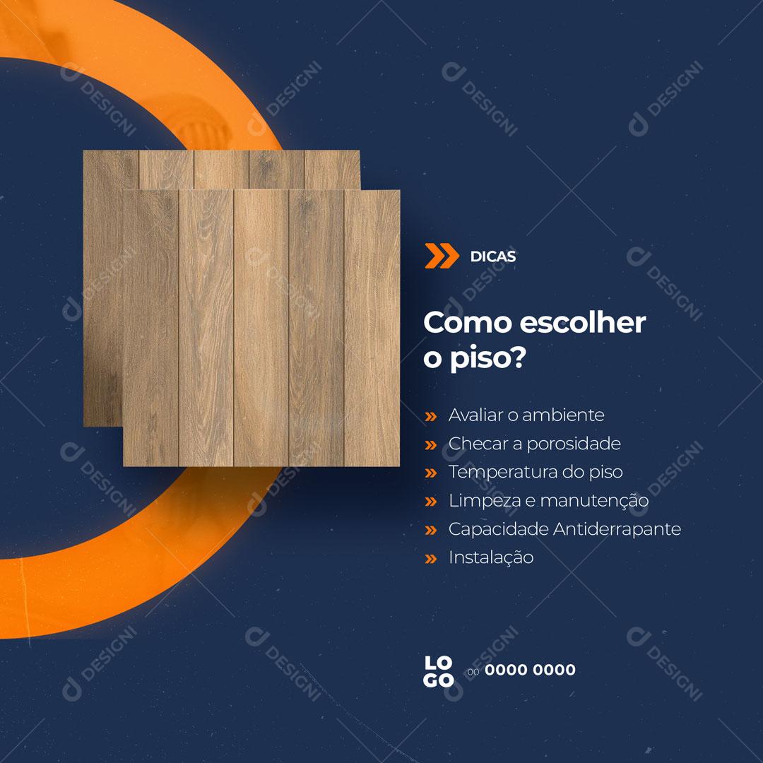 Materiais De Construção Como Escolher o Piso Social Media PSD Editável