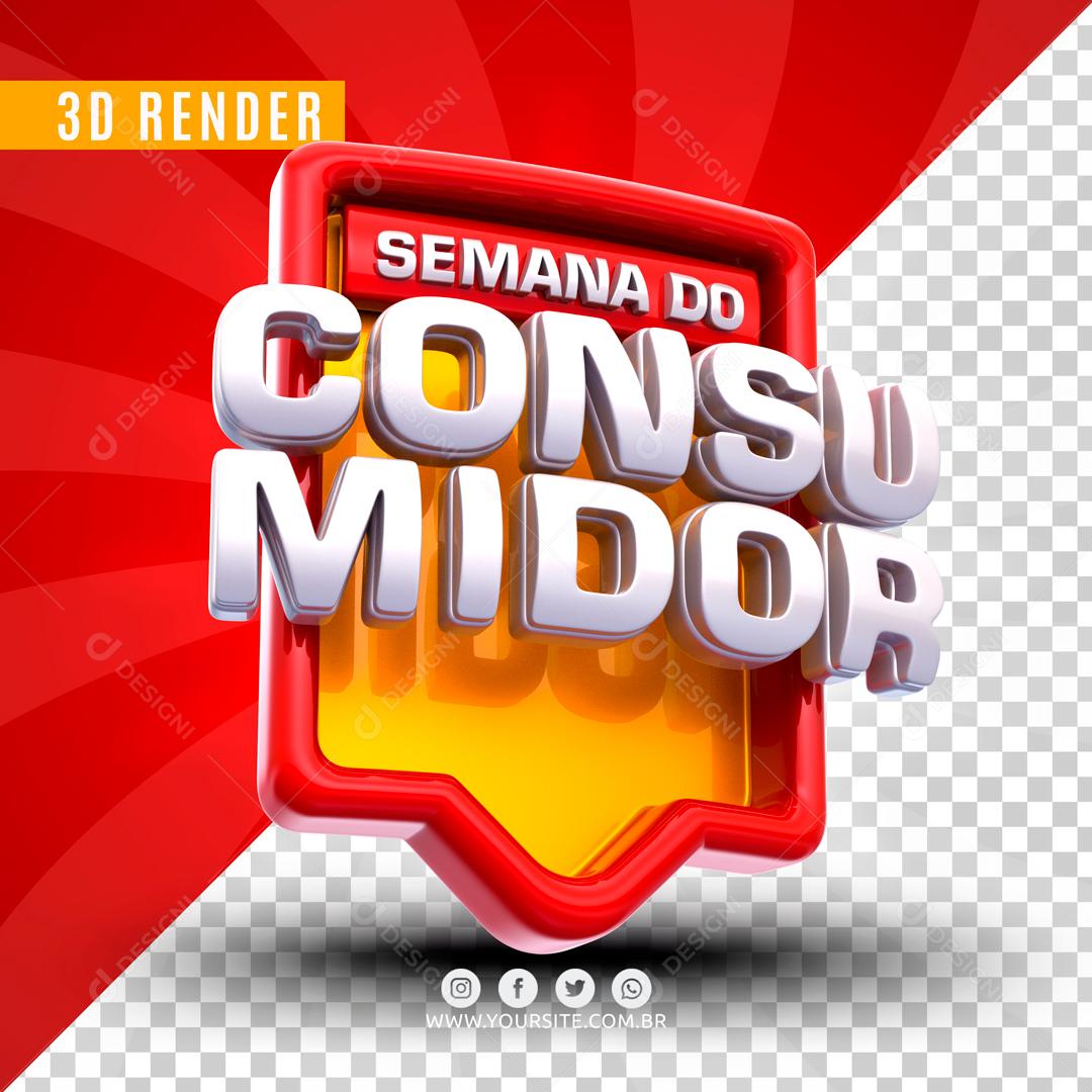Selo 3D Para Composição Semana Do Consumidor PSD Editável
