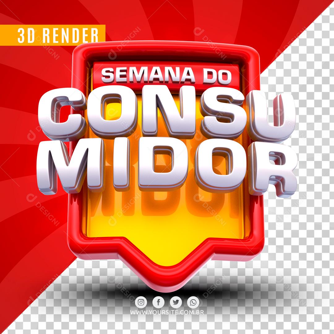 Selo 3D Para Composição Semana Do Consumidor PSD Editável