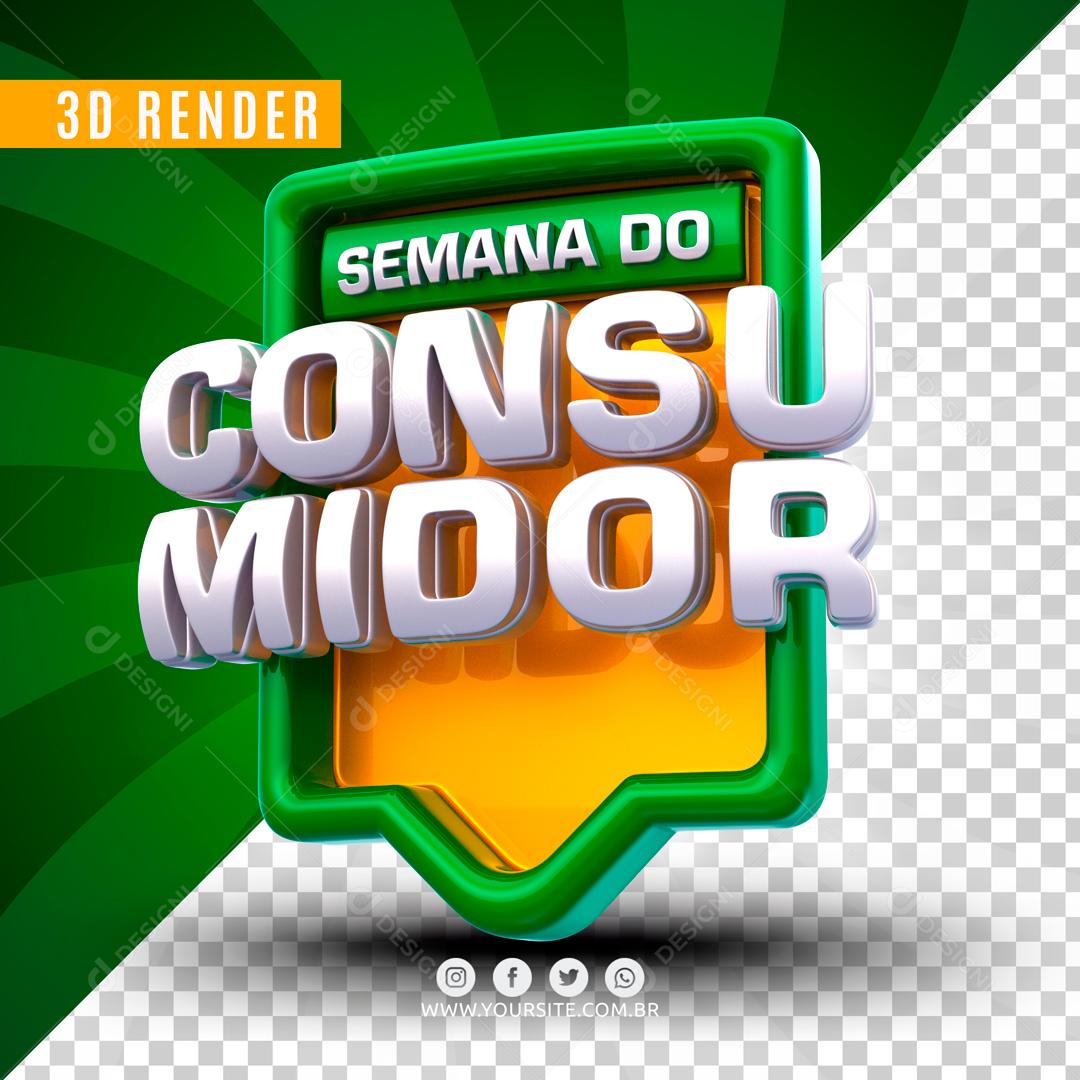 Selo 3D Para Composição Semana Do Consumidor PSD Editável