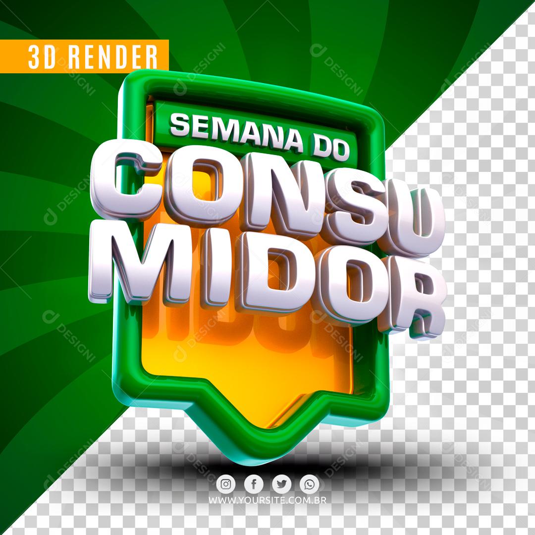 Selo 3D Para Composição Semana Do Consumidor PSD Editável