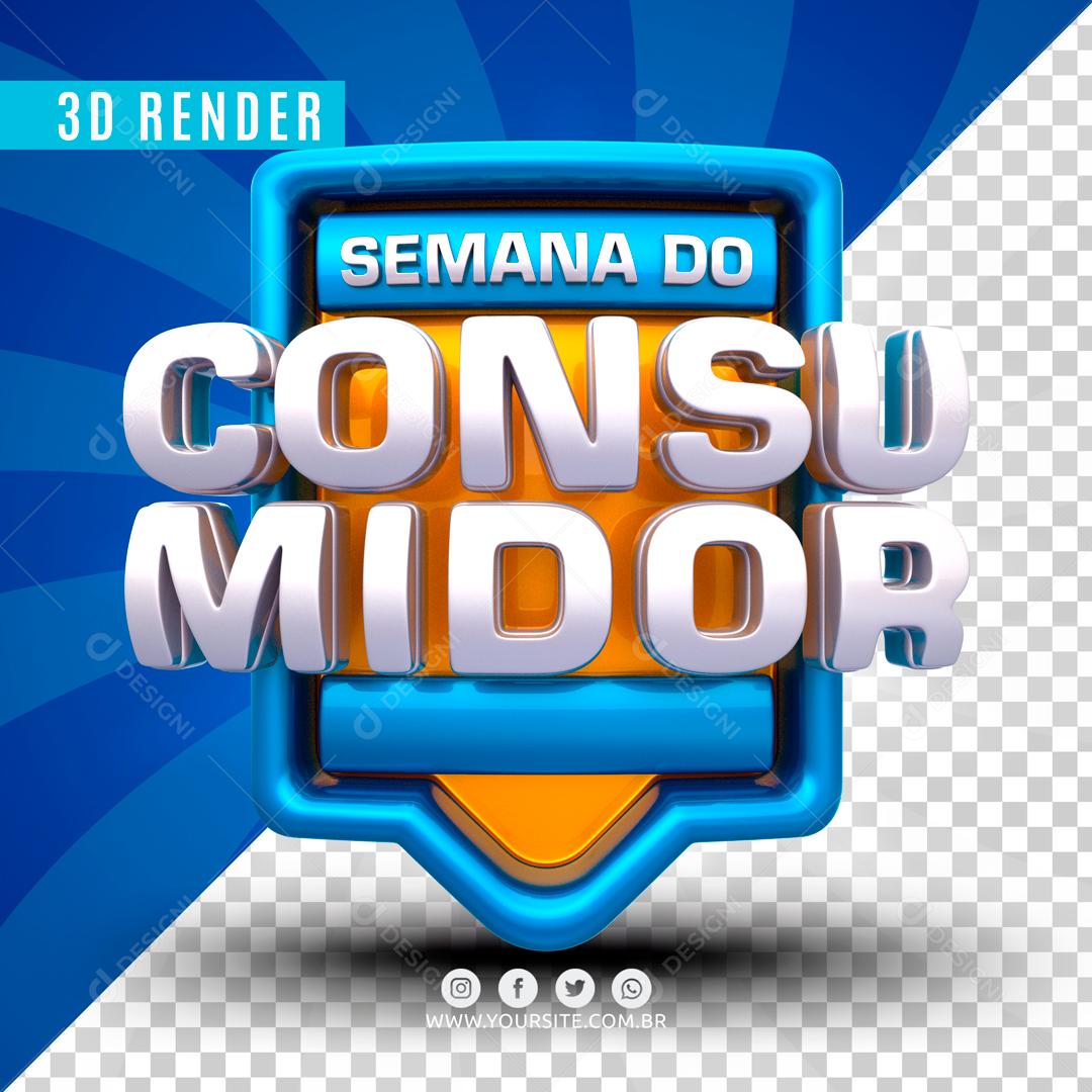 Selo 3D Para Composição Semana Do Consumidor PSD Editável