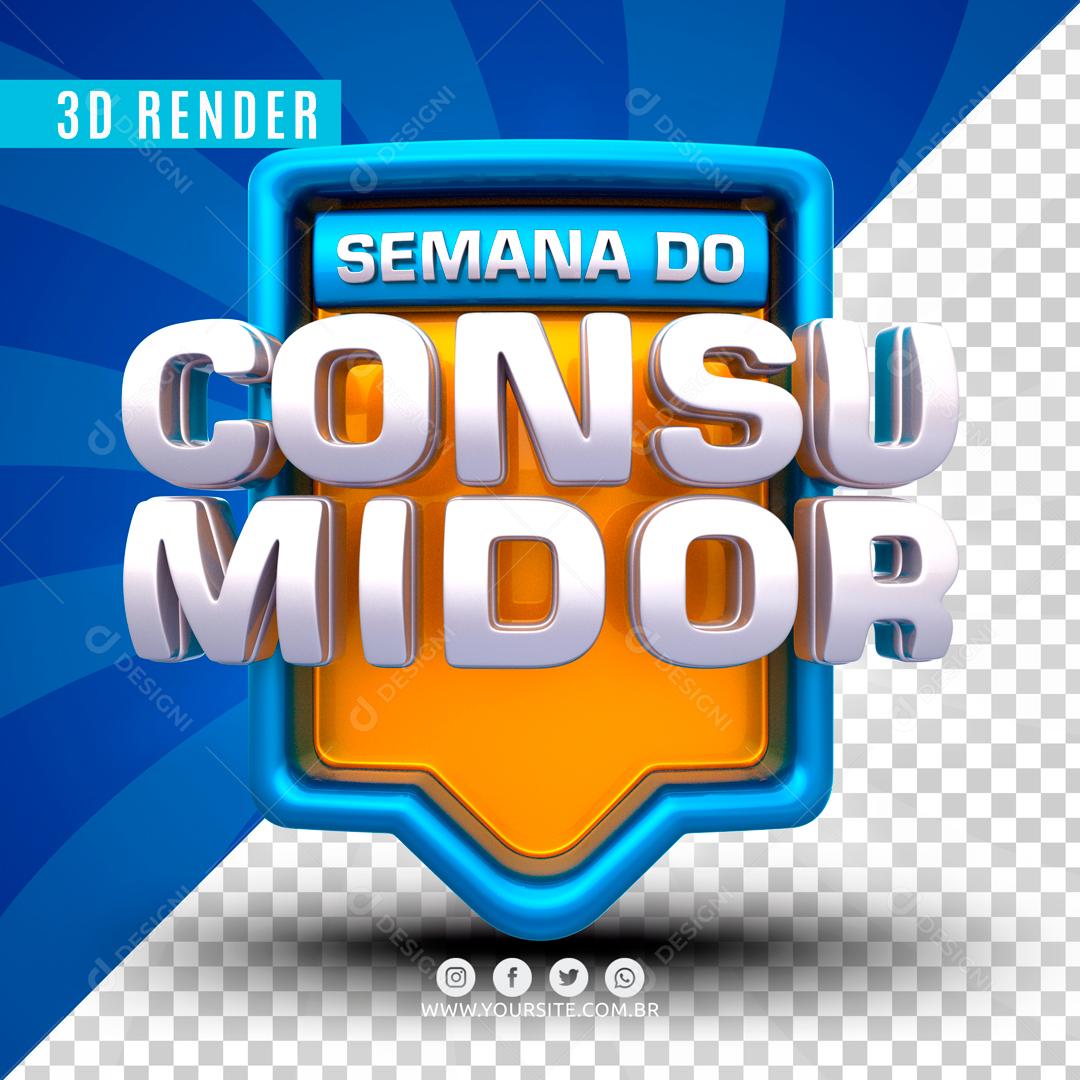 Selo 3D Para Composição Semana Do Consumidor PSD Editável