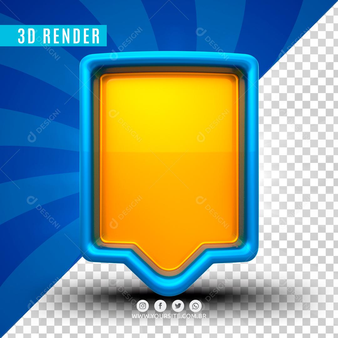 Elemento 3D Para Composição Painel Amarelo PSD Editável