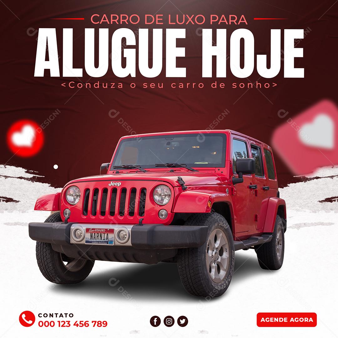 Carro De Luxo Para Alugue Hoje Concessionária Social Media PSD Editável