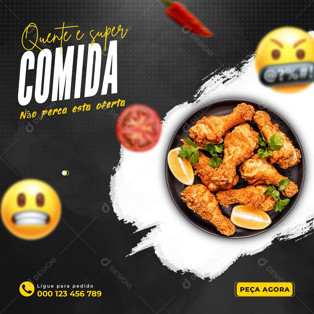 Social Media Quente e Super Comida Não Perca Restaurante PSD Editável