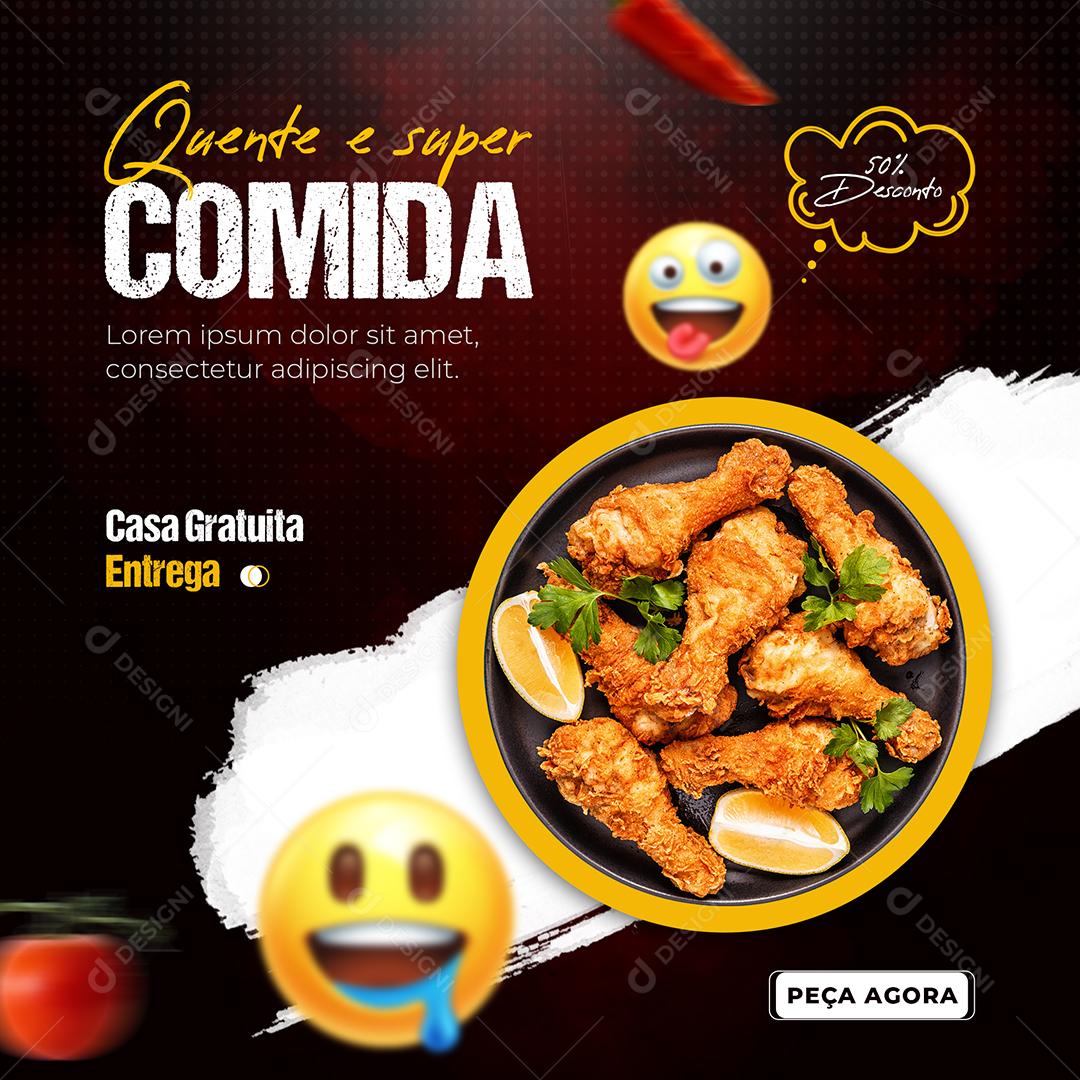 Social Media Quente e Super Comida Casa Gratuita Restaurante PSD Editável