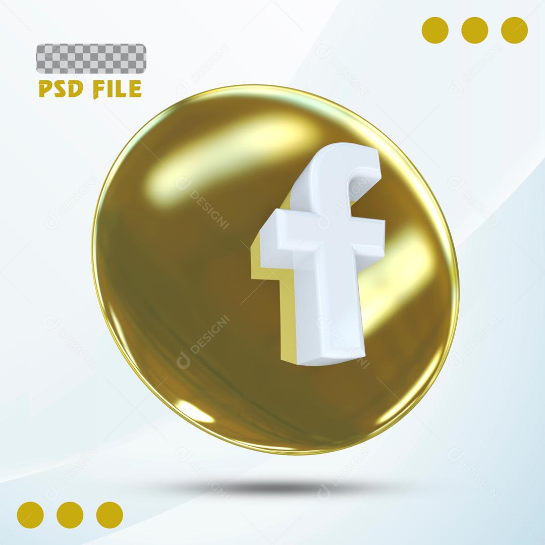 Ícones 3D Para Composição Redes Sociais Facebook PSD Editável