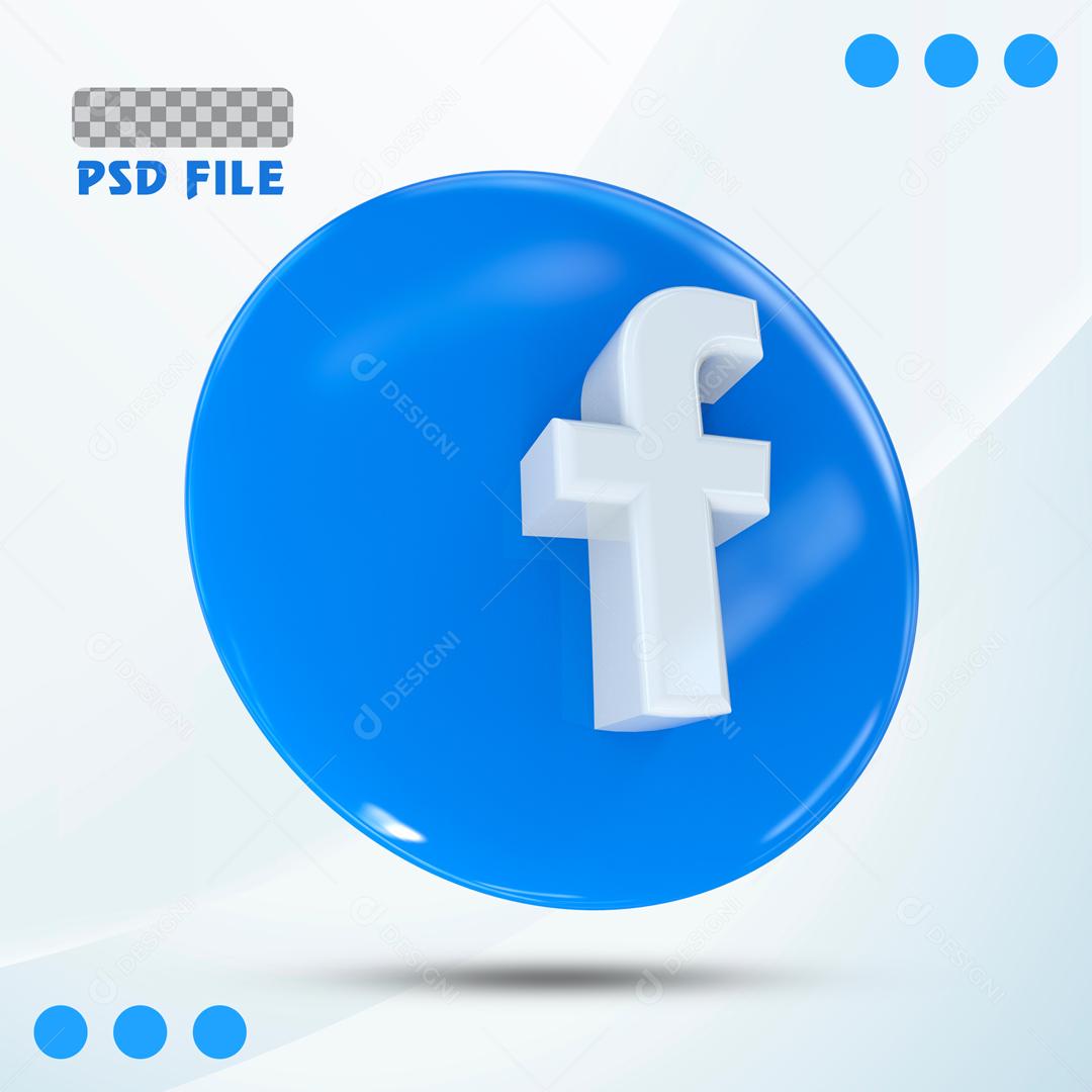 Ícones 3D Para Composição Redes Sociais Facebook PSD Editável