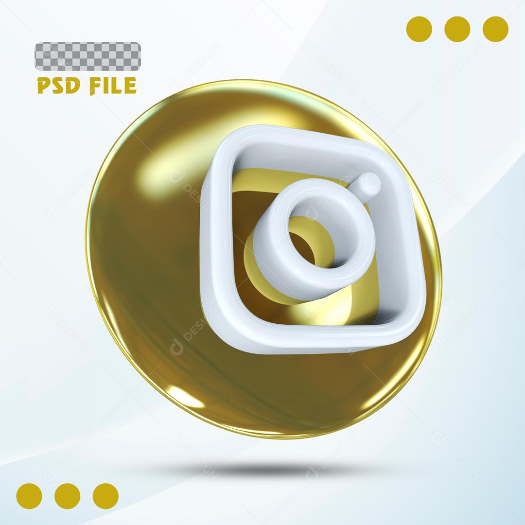 Ícones 3D Para Composição Redes Sociais Instagram PSD Editável
