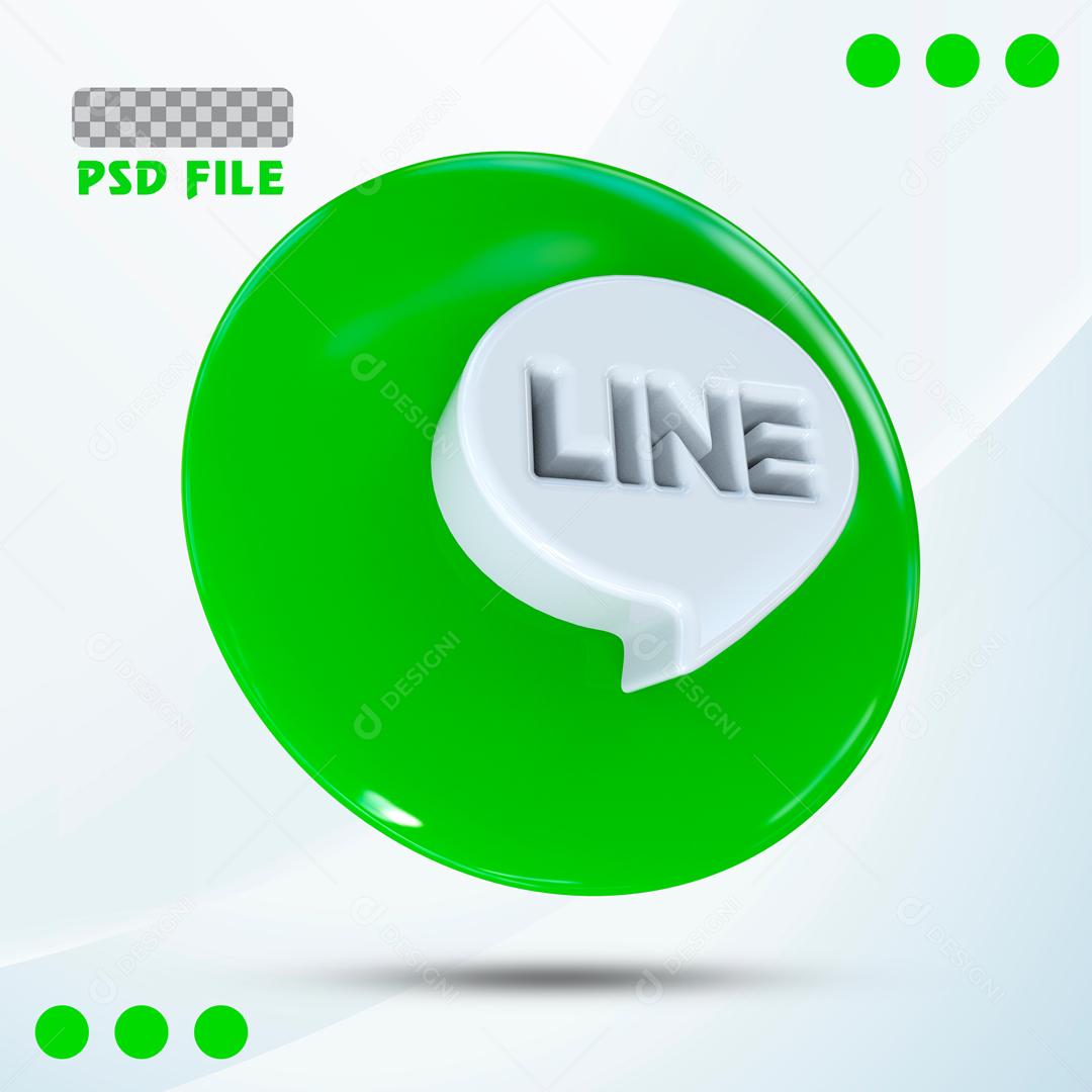 Ícones 3D Para Composição Redes Sociais Line PSD Editável