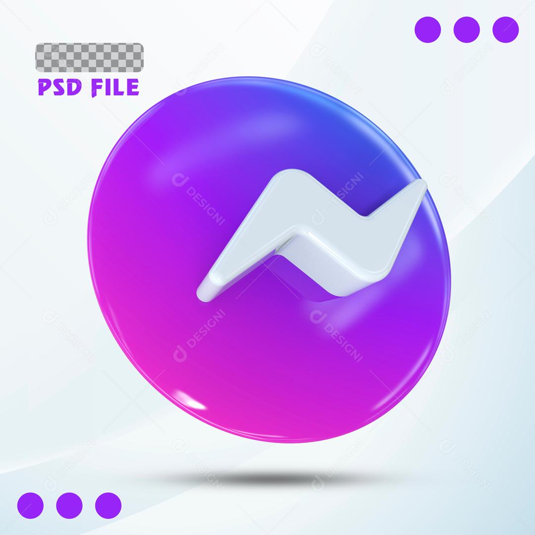 Ícones 3D Para Composição Redes Sociais Messenger PSD Editável