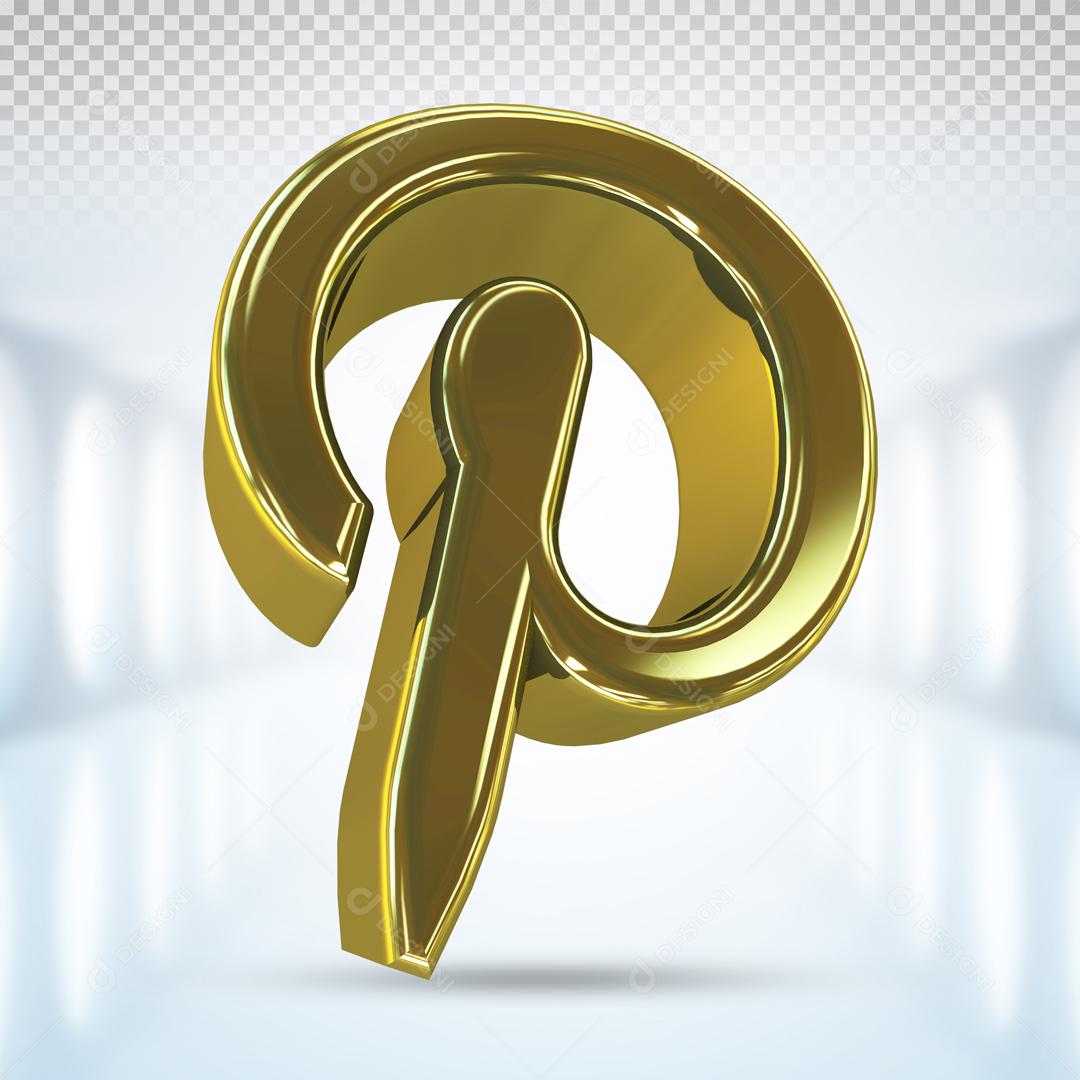 Ícones 3D Para Composição Redes Sociais Pinterest PSD Editável