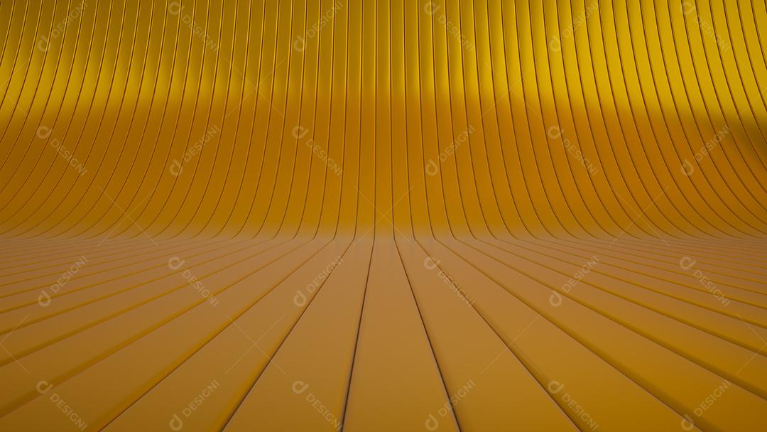Fundo infinito dourado com piso curvo