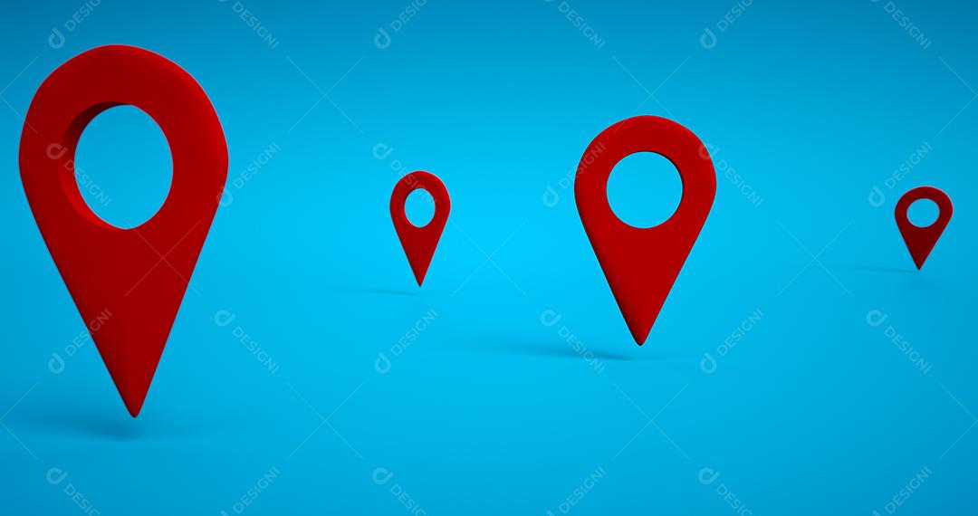 Pino de localização brilhante seta vermelha. Marcando uma agulha de sinalização