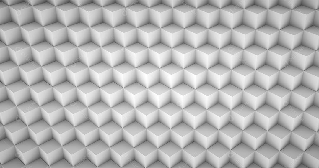 Fundo com cubos brancos e sombra realista