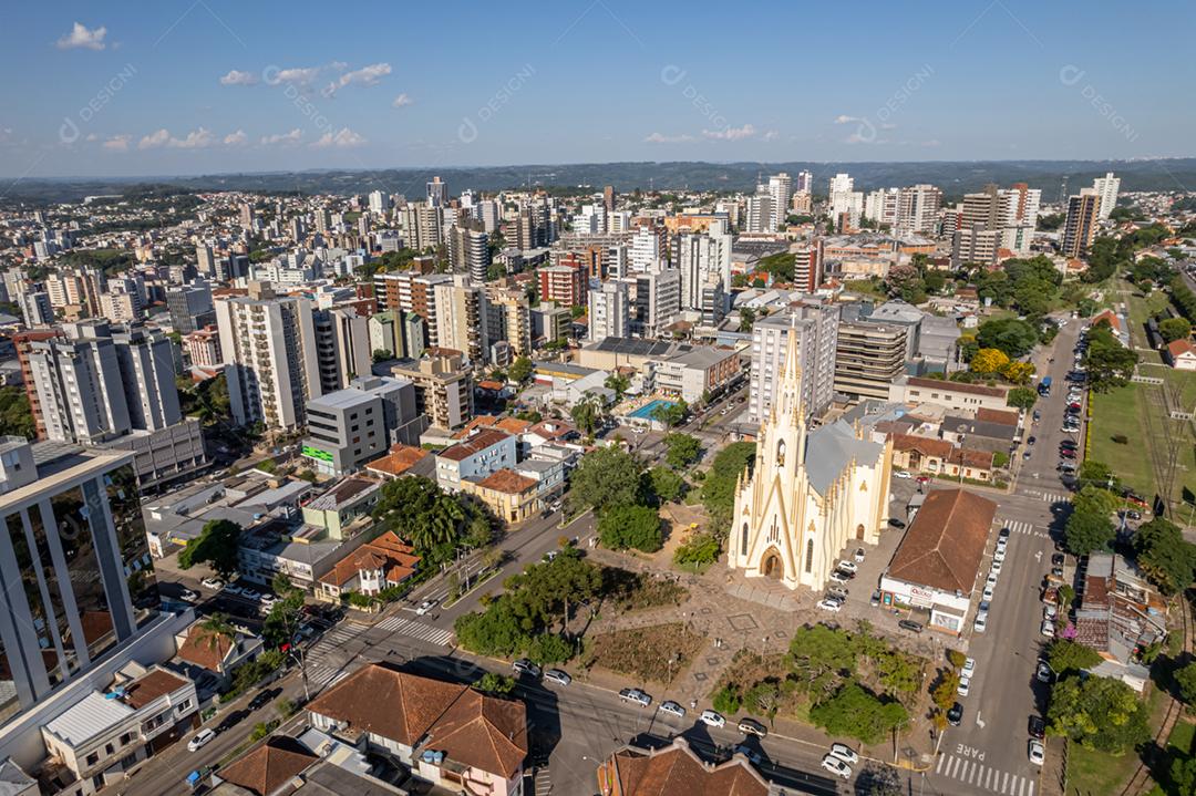 Vista aérea de Bento Gonçalves, Rio Grande do Sul, Brasil. Famosa cidade turística no sul do Brasil.