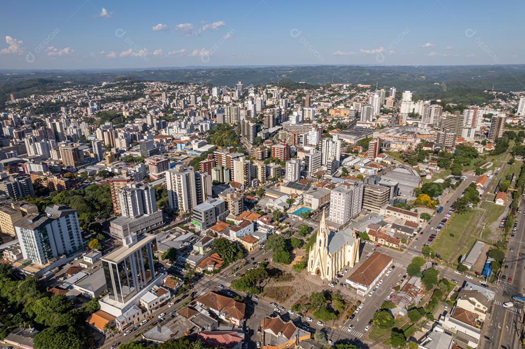 Vista aérea de Bento Gonçalves, Rio Grande do Sul, Brasil. Famosa cidade turística no sul do Brasil.