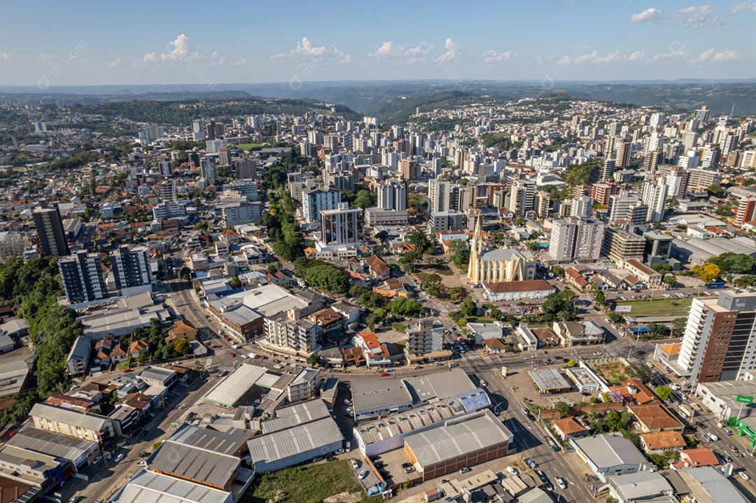 Vista aérea de Bento Gonçalves, Rio Grande do Sul, Brasil. Famosa cidade turística no sul do Brasil.
