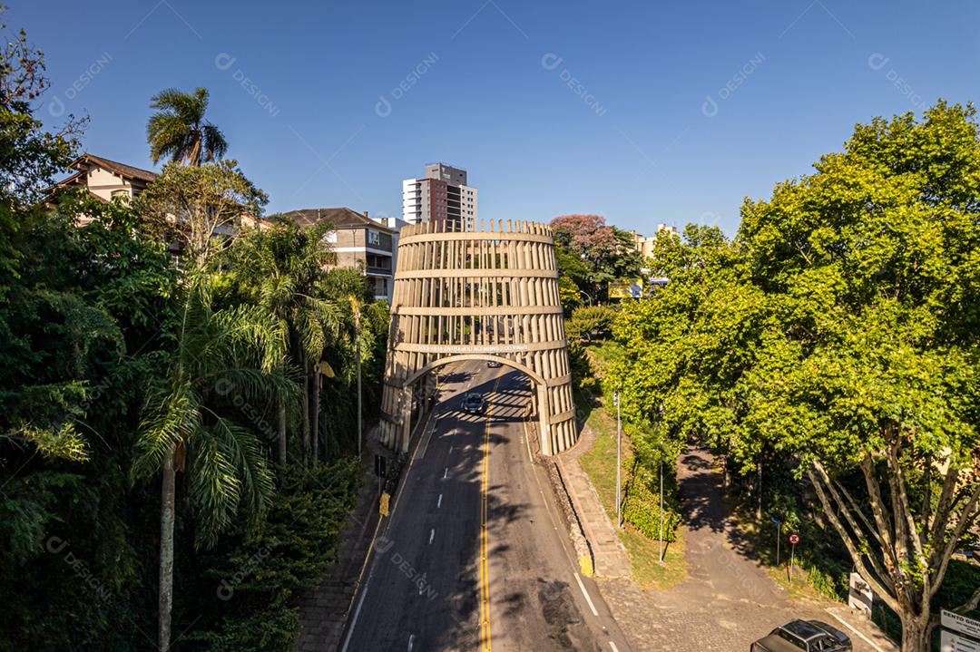 Vista aérea de Bento Gonçalves, Rio Grande do Sul, Brasil. Famosa cidade turística no sul do Brasil.