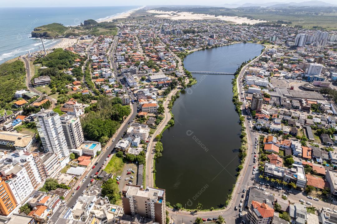 Vista aérea de Torres, Rio Grande do Sul, Brasil. Cidade litorânea no sul do Brasil.