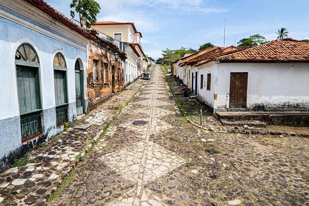 Vista aérea de Alcântara, Maranhão, Brasil. Ruínas no história