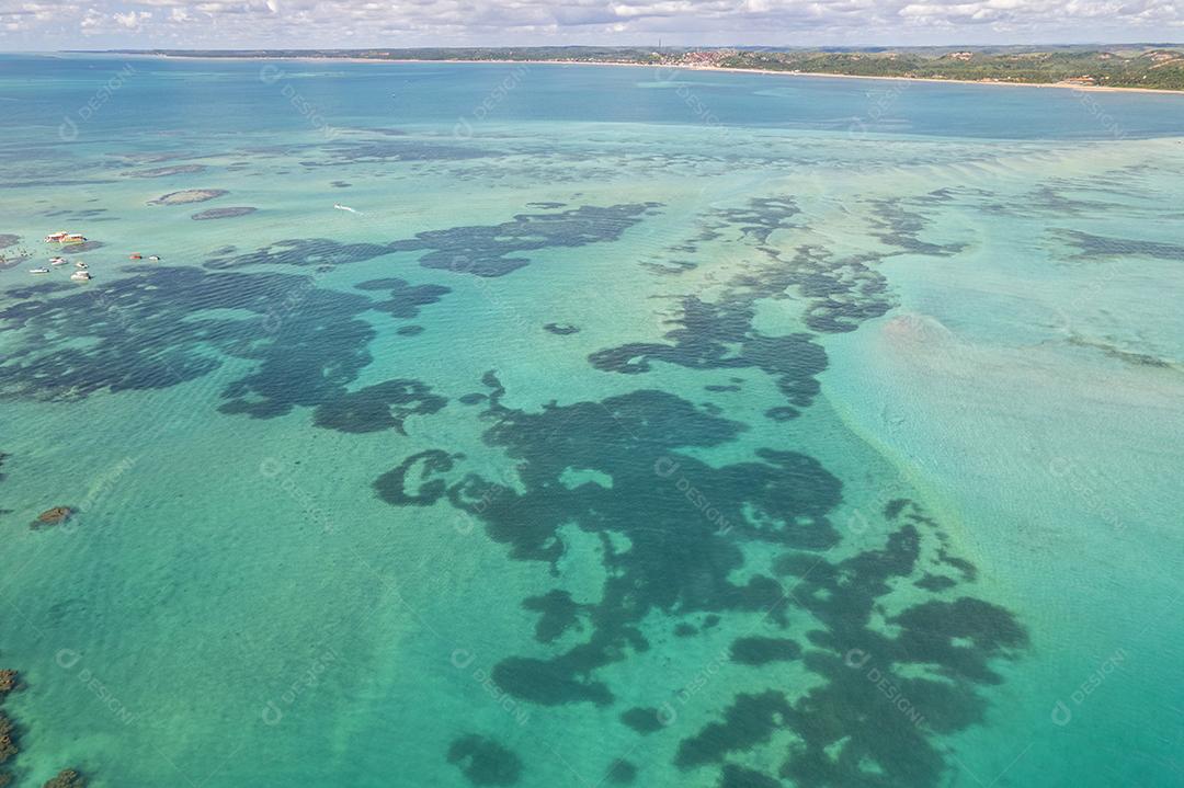 Vista aérea dos recifes de Maragogi, Proteção Ambiental Costa dos Corais