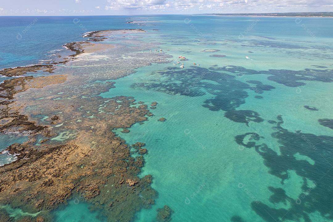 Vista aérea dos recifes de Maragogi, Proteção Ambiental Costa dos Corais