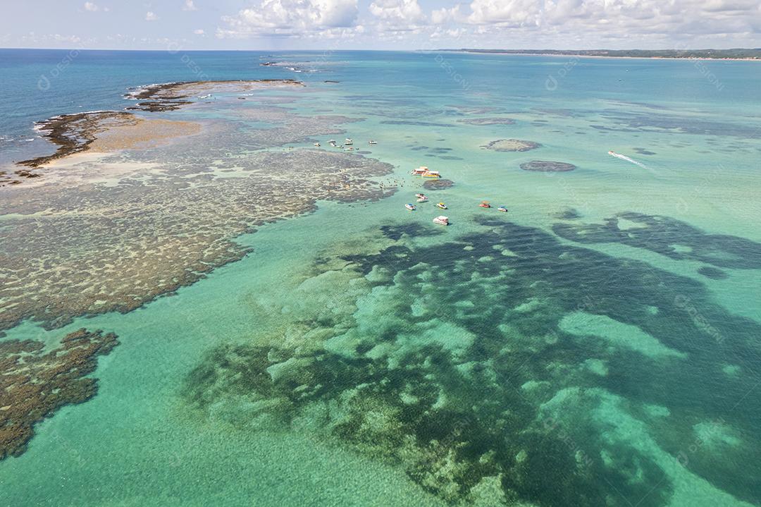Vista aérea dos recifes de Maragogi, Proteção Ambiental Costa dos Corais