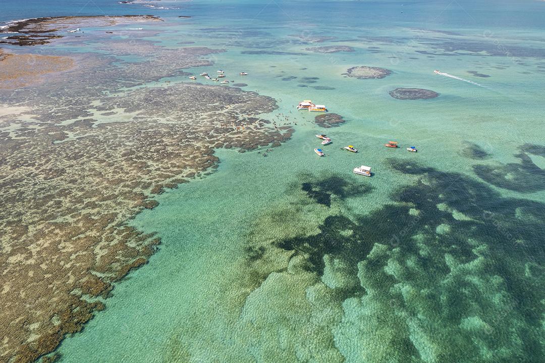 Vista aérea dos recifes de Maragogi, Proteção Ambiental Costa dos Corais
