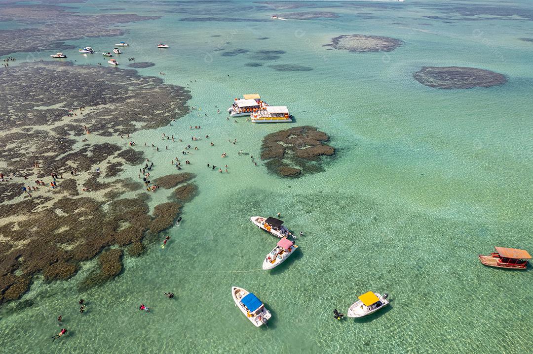 Vista aérea dos recifes de Maragogi, Proteção Ambiental Costa dos Corais