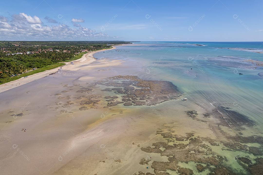 Aerial view of São Miguel dos Milagres beach, Alagoas, Brazil.