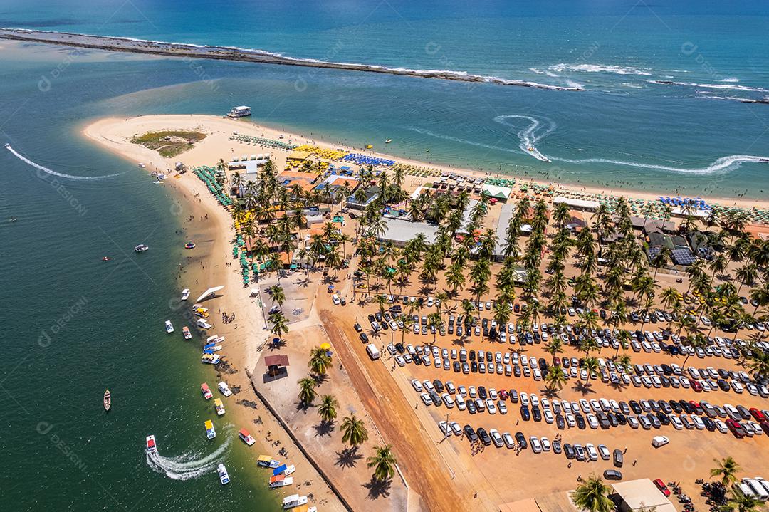 Vista aérea da Praia do Gunga ou Praia do Gunga, com sua clara