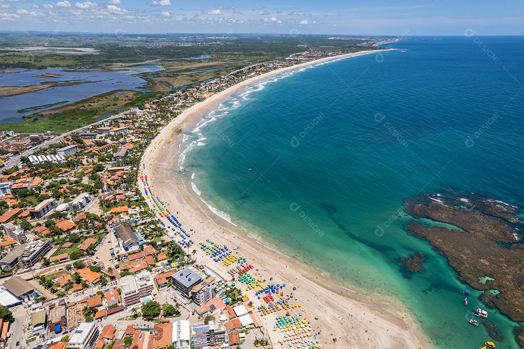 Vista aérea das praias de Porto de Galinhas, Pernambuco, Brasil