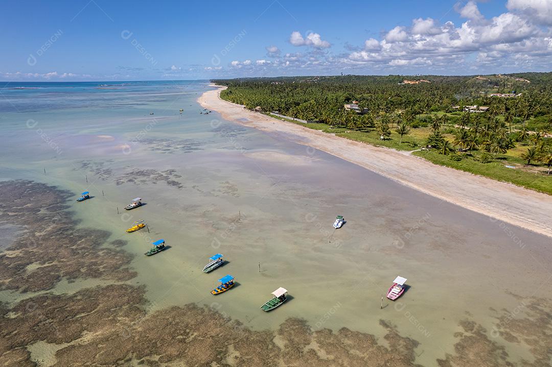 Vista aérea da praia São Miguel dos Milagres, Alagoas, Brasil.