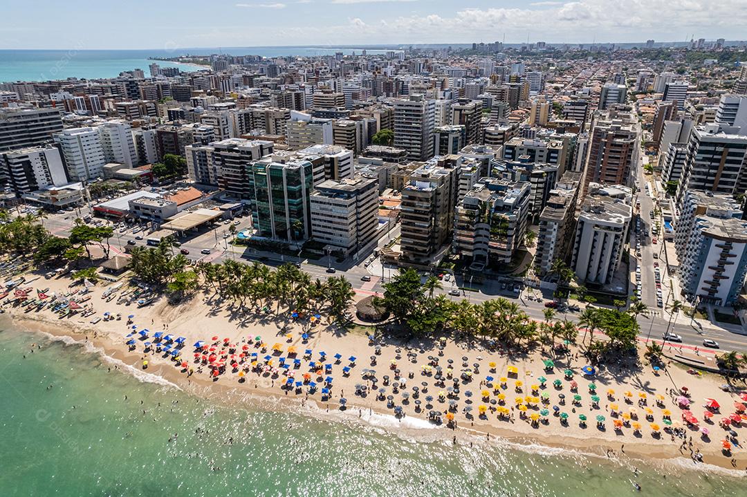 Vista aérea das praias de Maceió, Alagoas, região Nordeste