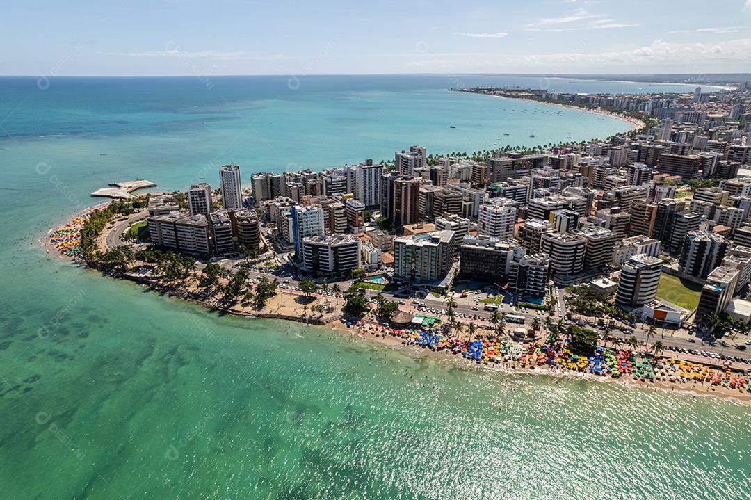 Vista aérea das praias de Maceió, Alagoas, região Nordeste