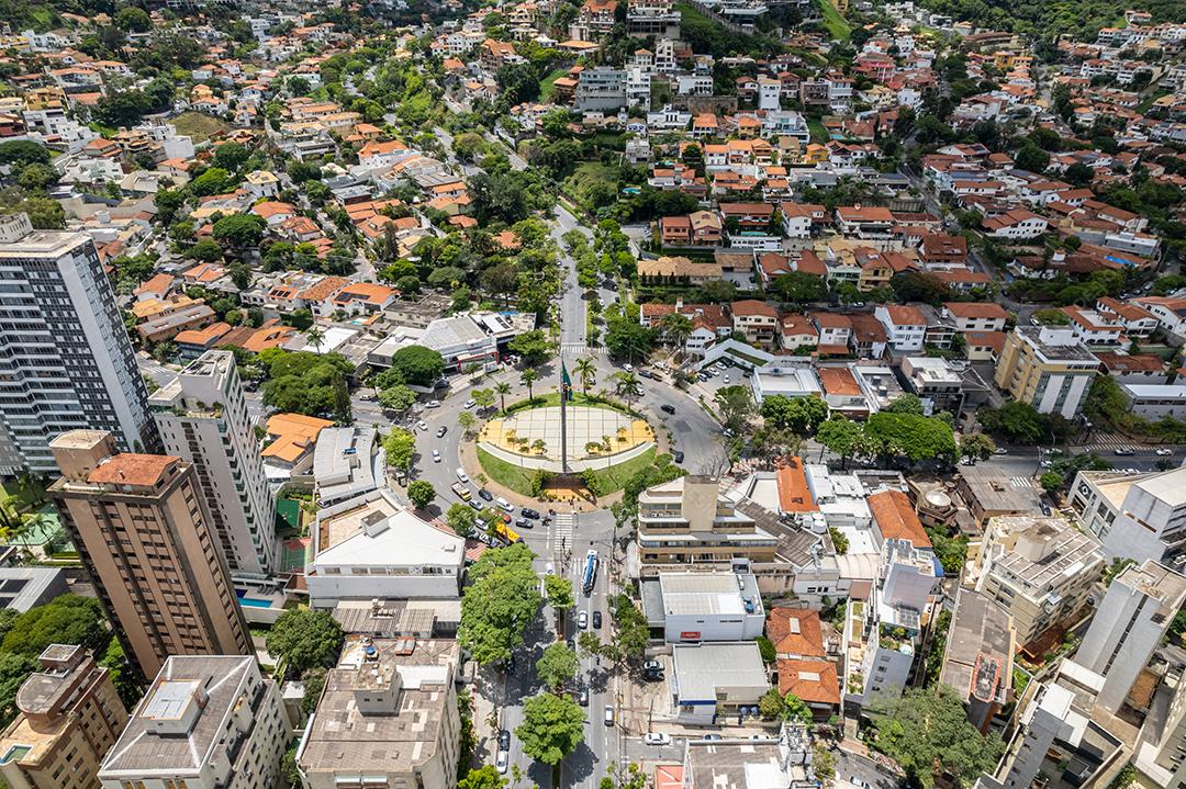 Vista aérea da cidade de Belo Horizonte, em Minas Gerais, Brasil