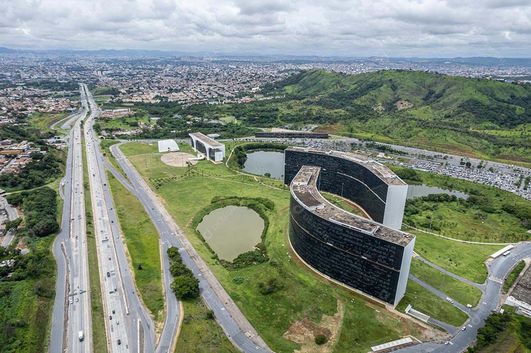 Vista aérea da Cidade Administrativa na cidade de Belo Horizonte